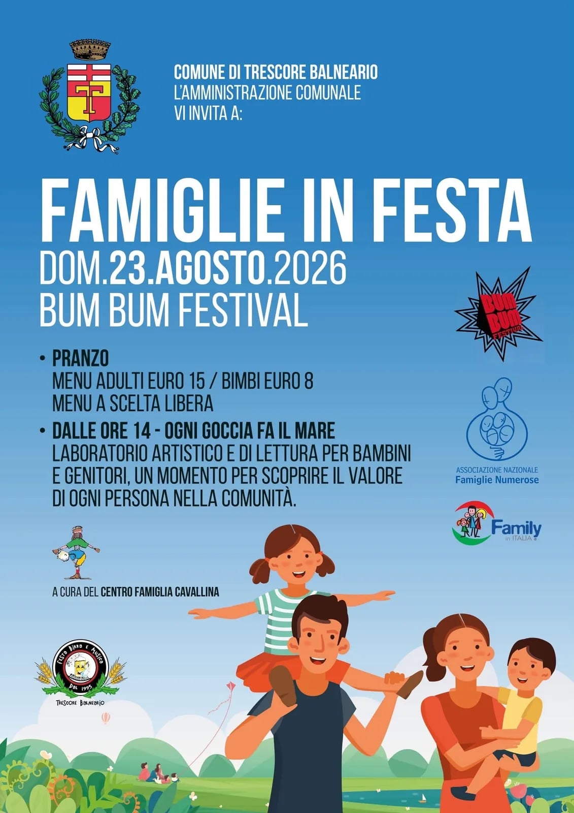Locandina Famiglie in Festa 2026 a Trescore Balneario (Bergamo)