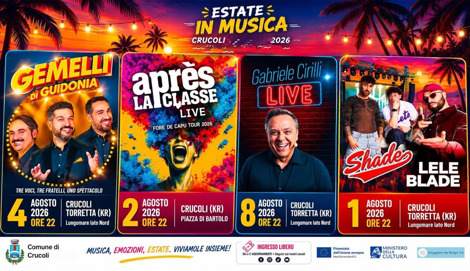 Shade e Lele Blade Live 2026 — Estate in Musica Crucoli
