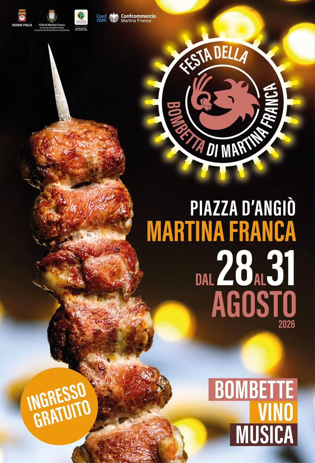 Locandina Festa della Bombetta di Martina Franca 2026 a Martina Franca (Taranto)