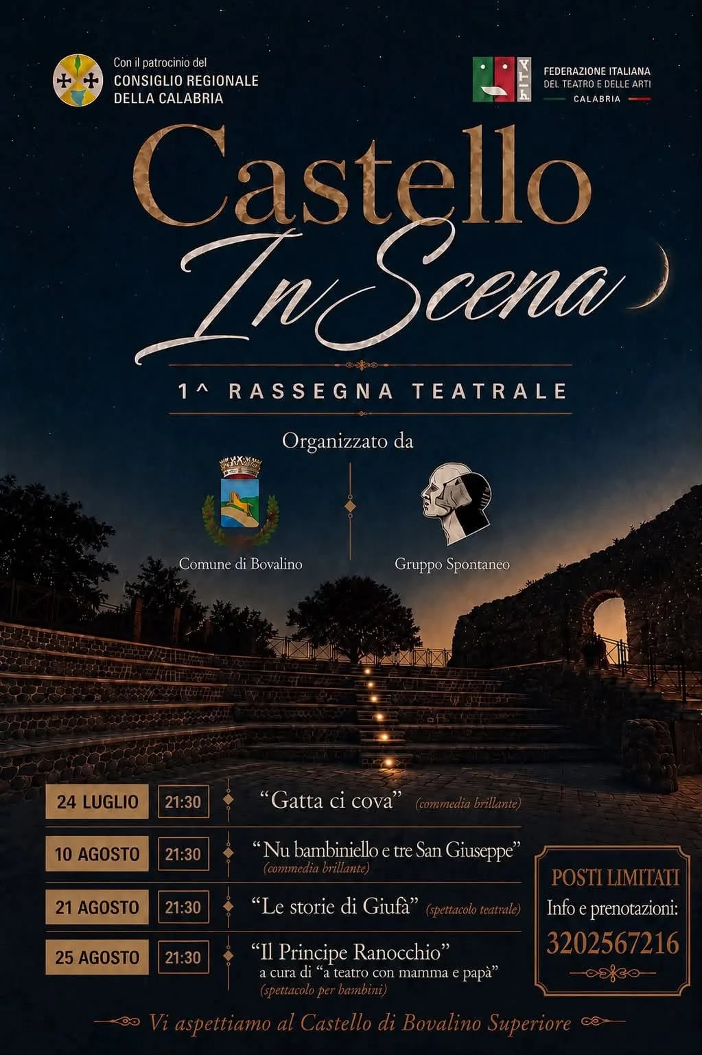 Locandina Le storie di Giufà — Castello in Scena 2026 a Bovalino (Reggio calabria)