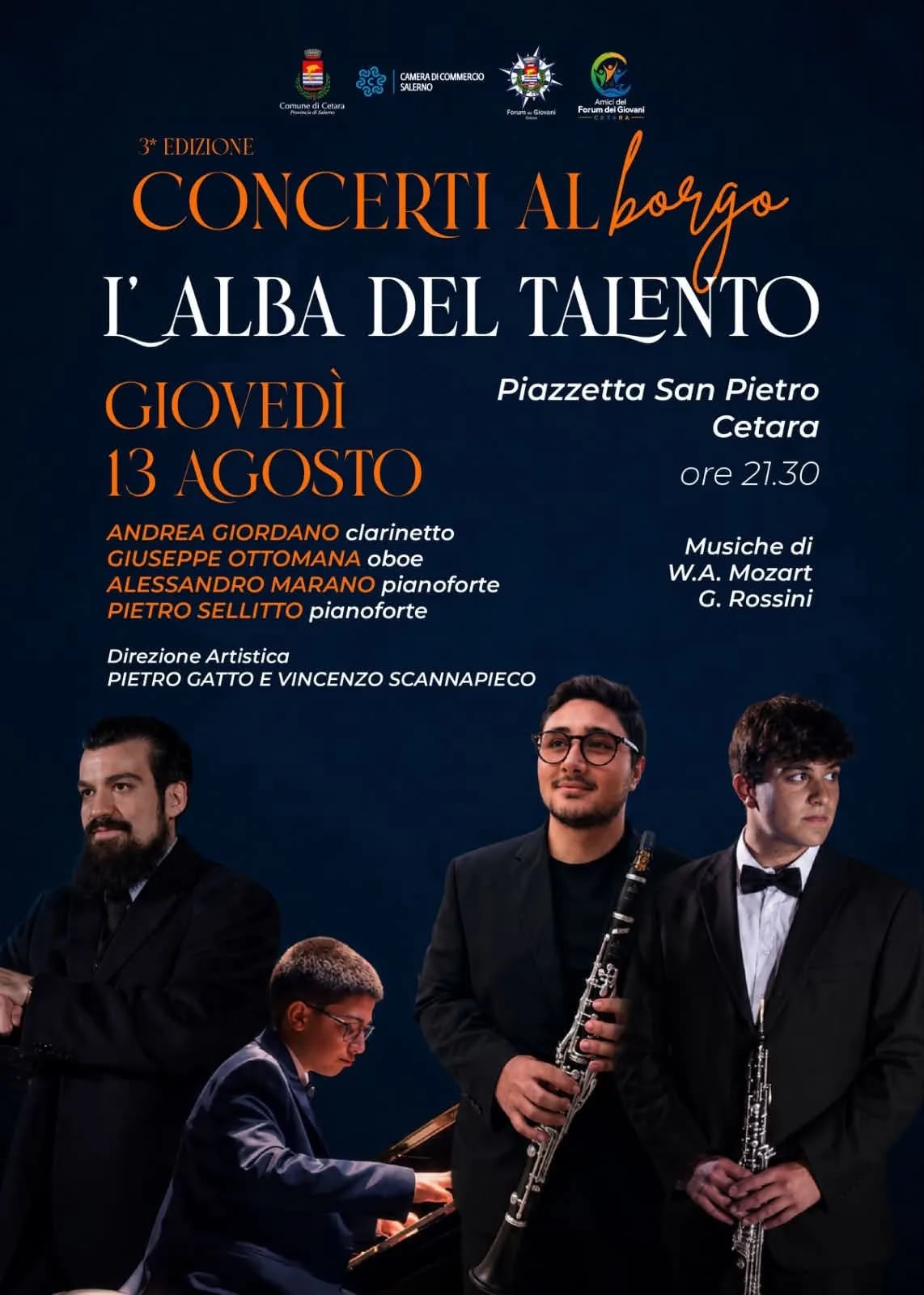 Locandina 3ª Edizione Concerti al Borgo L'Alba del Talento 2026 a Cetara (Salerno)