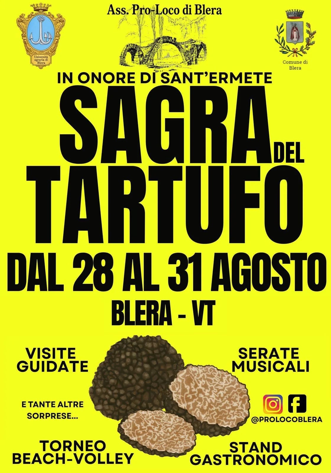 Locandina Sagra del Tartufo 2026 in onore di Sant'Ermete a Blera (Viterbo)