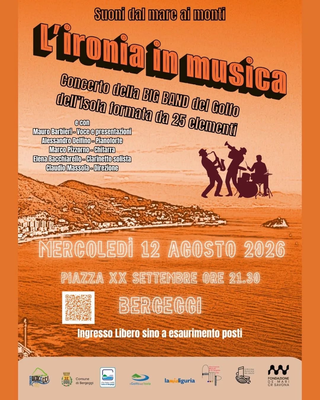 Locandina L'ironia in musica — Big Band del Golfo 2026 a Bergeggi (Savona)
