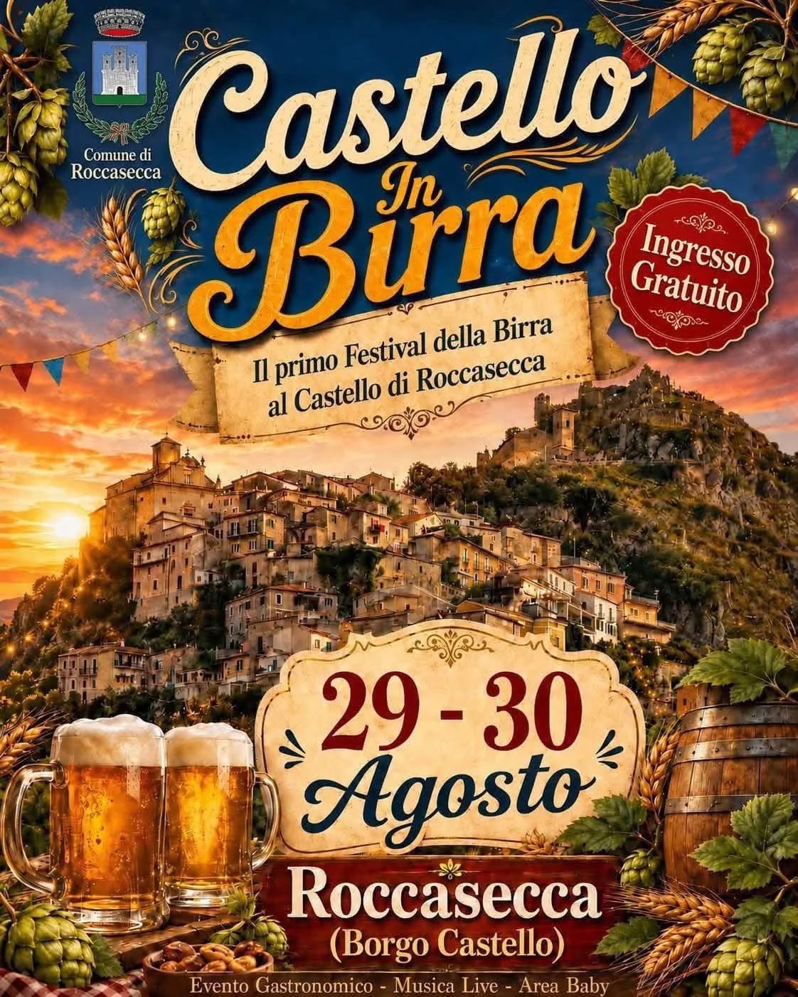 Locandina Castello in Birra 2026 a Roccasecca (Frosinone)
