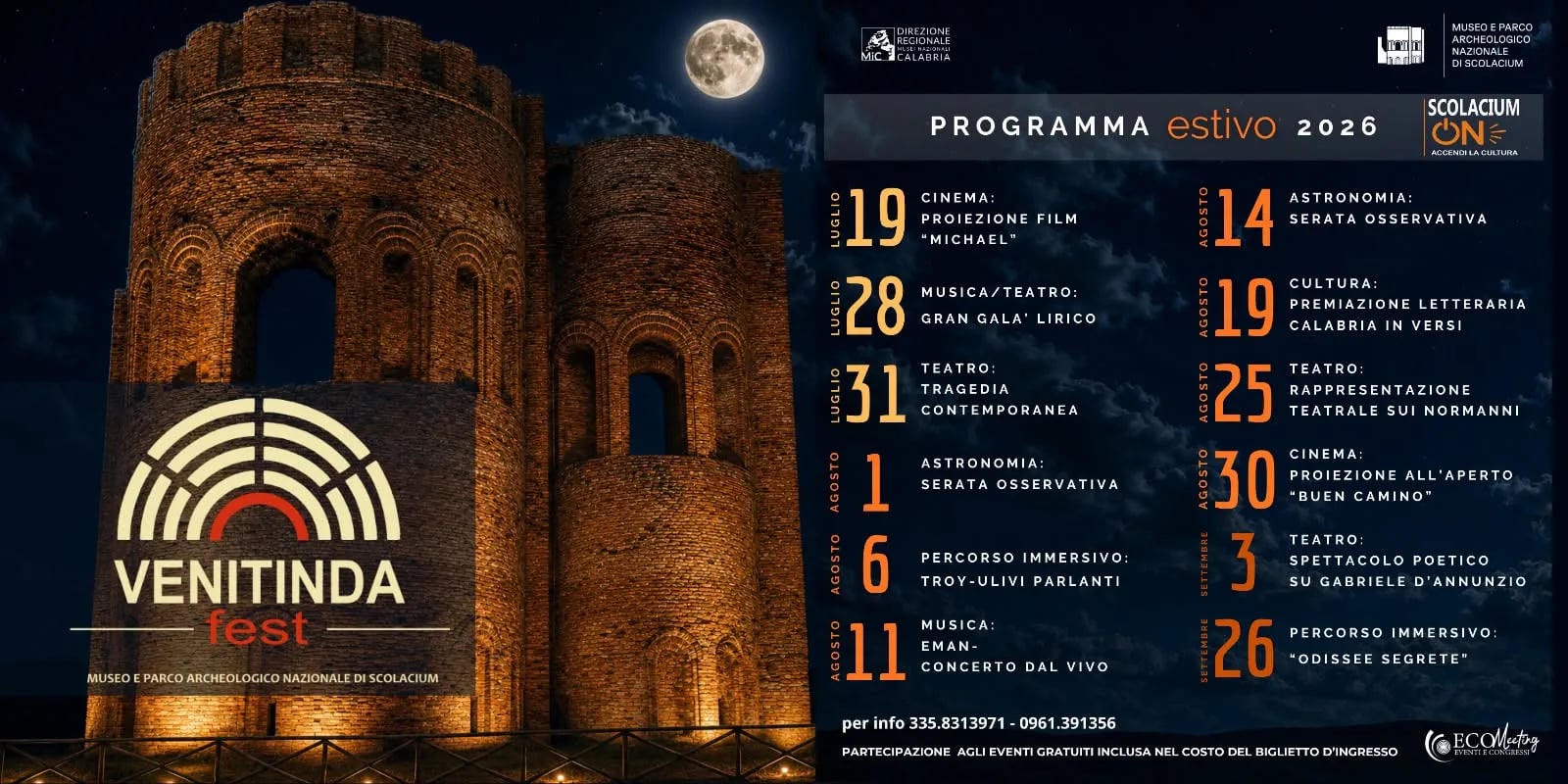 Locandina calendario eventi estate 2026 a Borgia (Catanzaro)