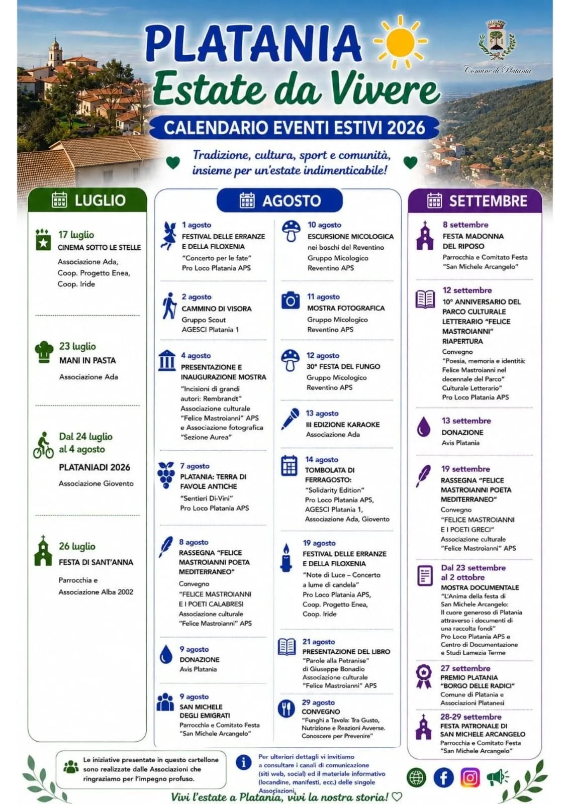 Locandina 30ª Festa del Fungo 2026 a Platania (Catanzaro)