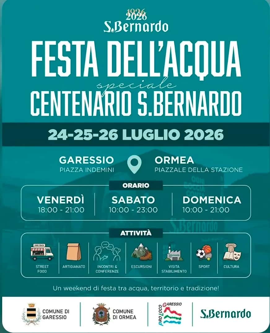 Festa dell'Acqua speciale Centenario S.Bernardo 2026