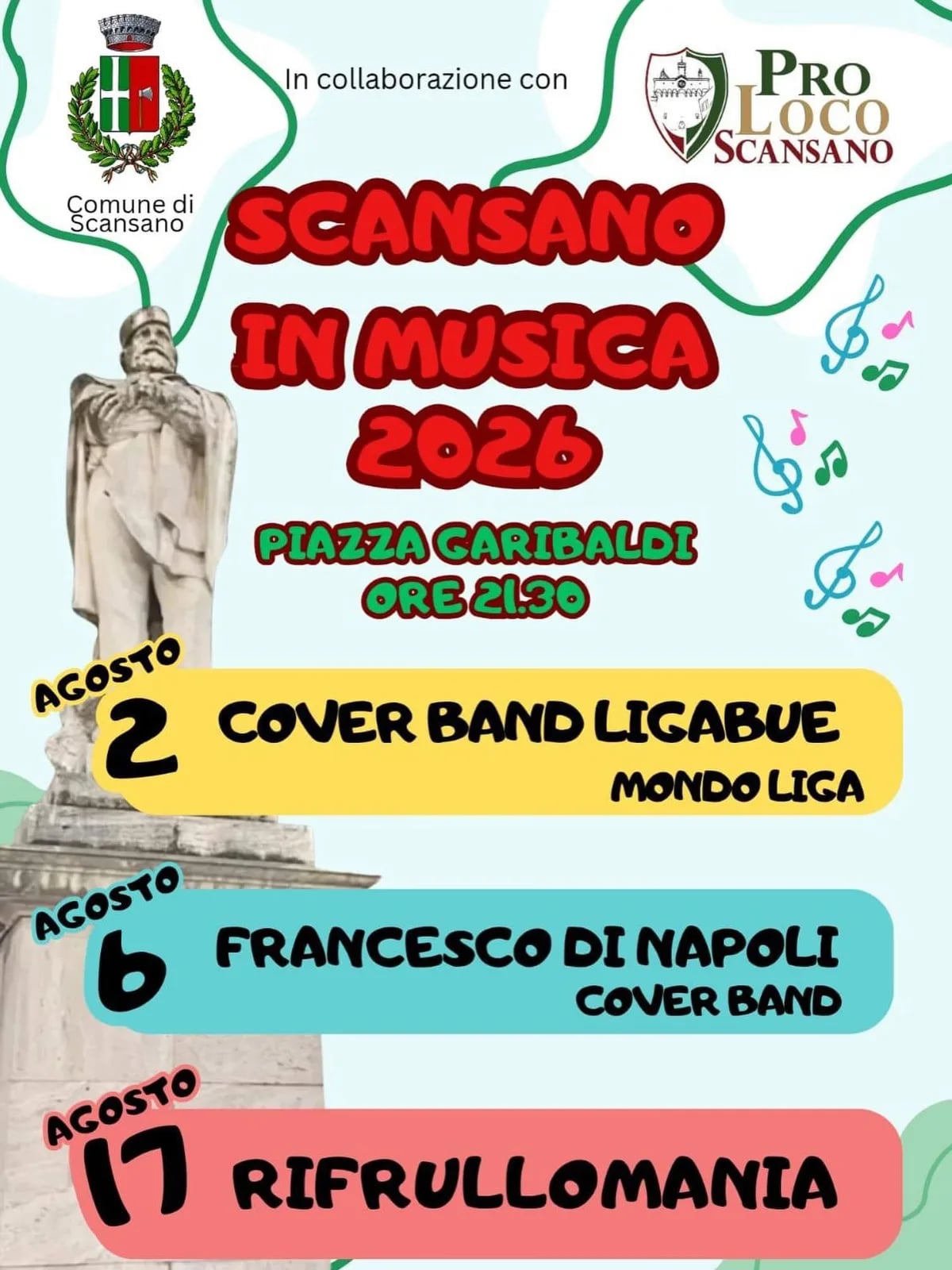 Locandina Scansano in Musica 2026 a Scansano (Grosseto)