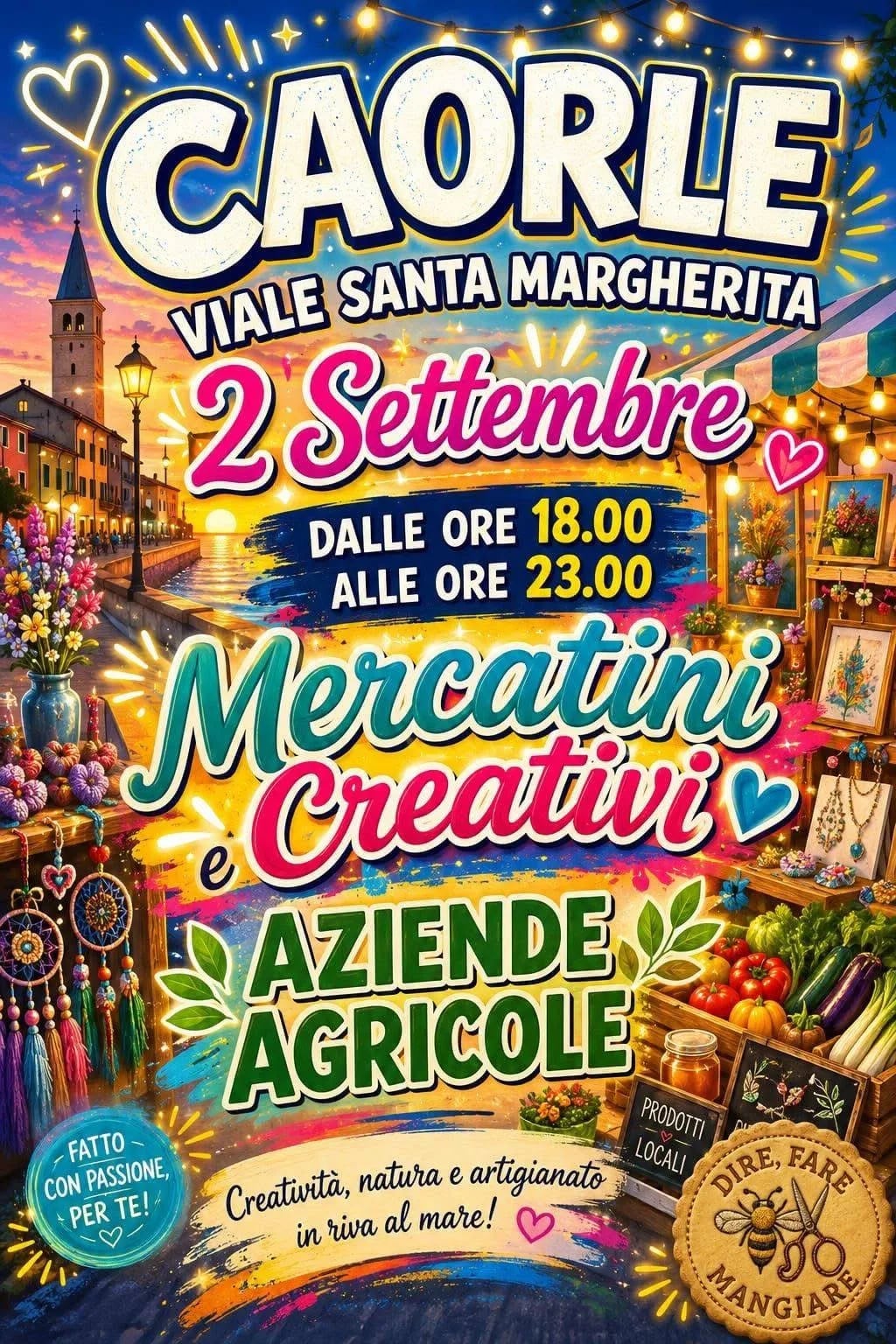 Locandina Mercatini Creativi e Aziende Agricole 2026 a Caorle a Caorle (Venezia)