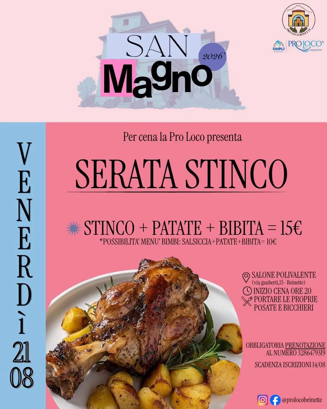 Locandina San Magno 2026 - Serata Stinco a Beinette (Cuneo)