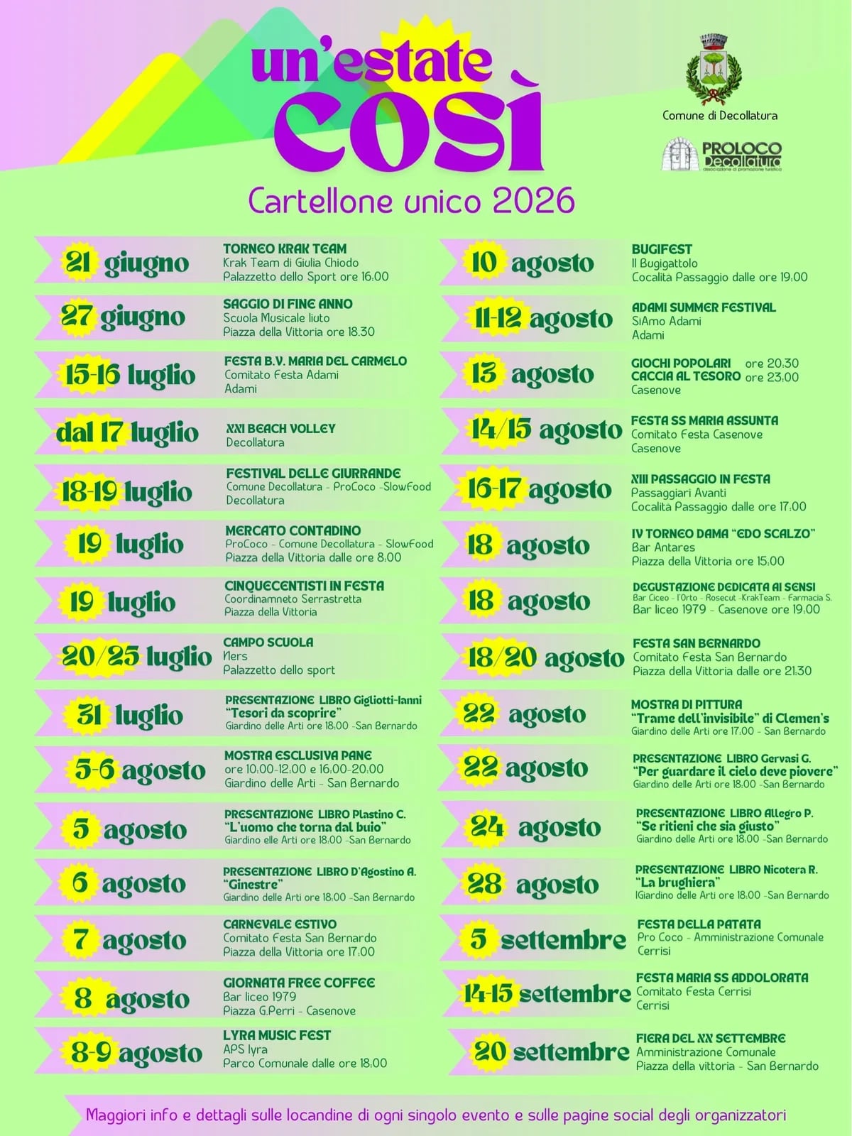 Locandina Giochi Popolari 2026 a Decollatura (Catanzaro)