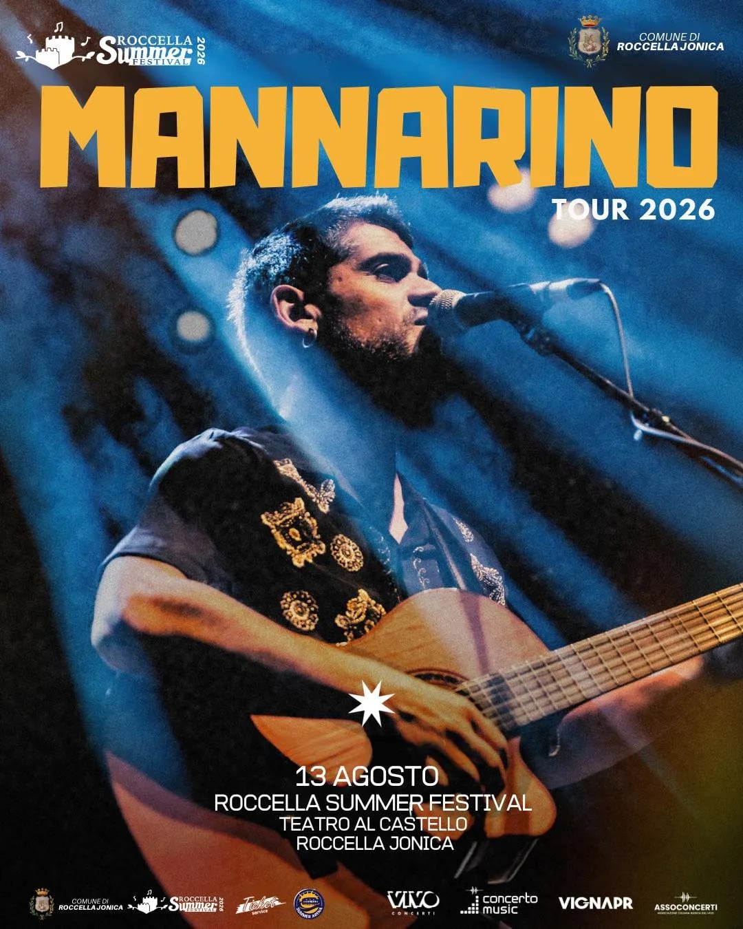 Locandina Mannarino Tour 2026 a Roccella Jonica a Roccella Ionica (Reggio calabria)