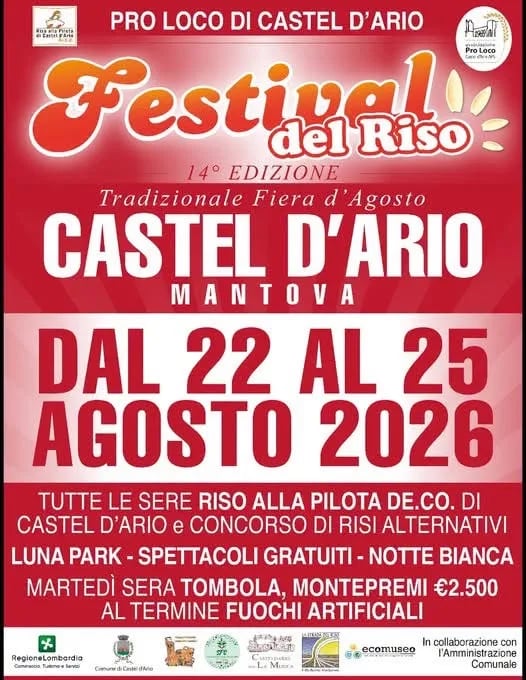 Locandina 14ª Festival del Riso 2026 a Castel d'Ario (Mantova)