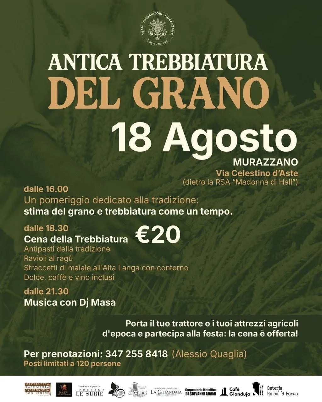 Locandina Antica Trebbiatura del Grano 2026 a Murazzano (Cuneo)