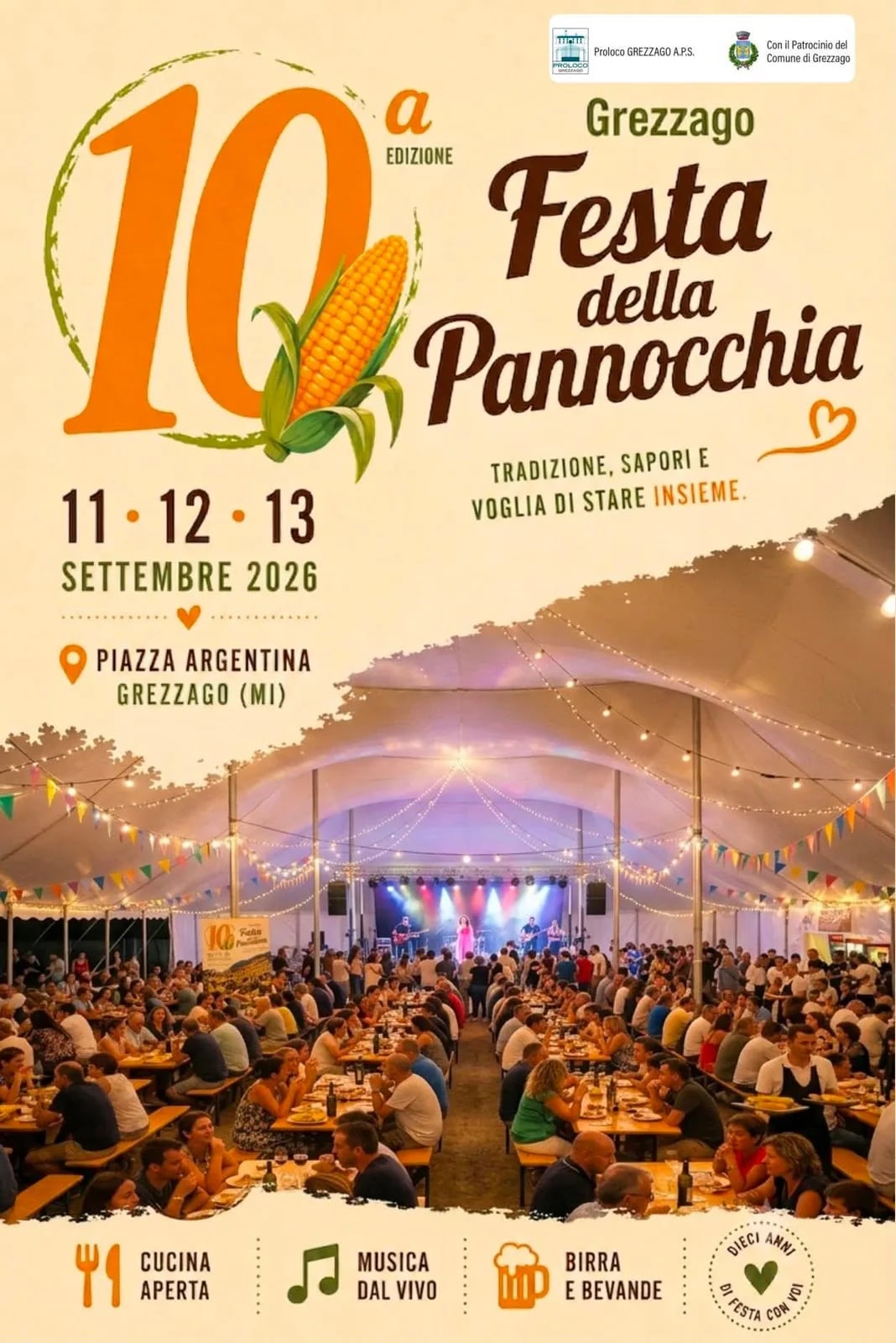 Locandina 10ª Festa della Pannocchia 2026 a Grezzago (Milano)