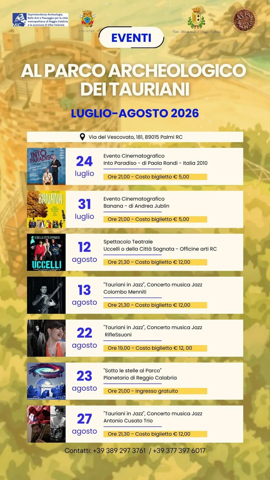 Locandina Tauriani in Jazz: Antonio Cusato Trio — 2026 a Palmi (Reggio calabria)