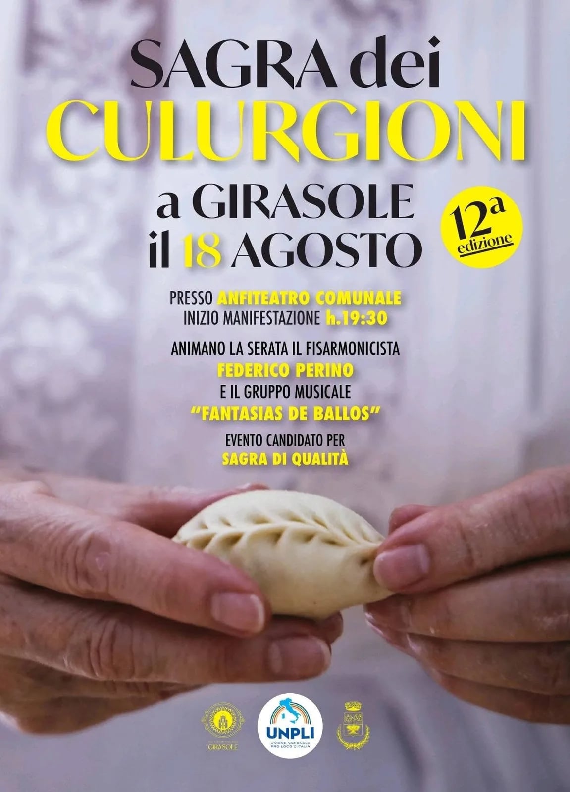 Locandina 12ª Sagra dei Culurgioni a Girasole 2026 a Girasole (Nuoro)