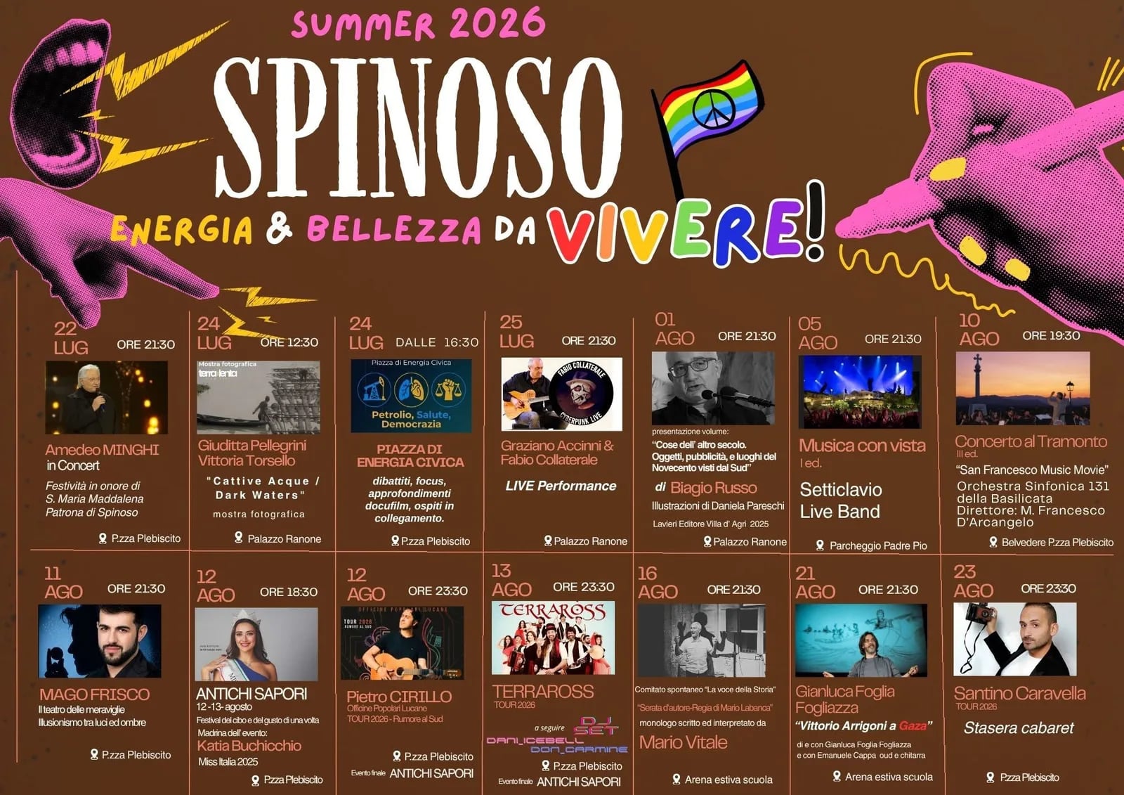 Locandina Festival Antichi Sapori 12-13 agosto 2026 a Spinoso (Potenza)