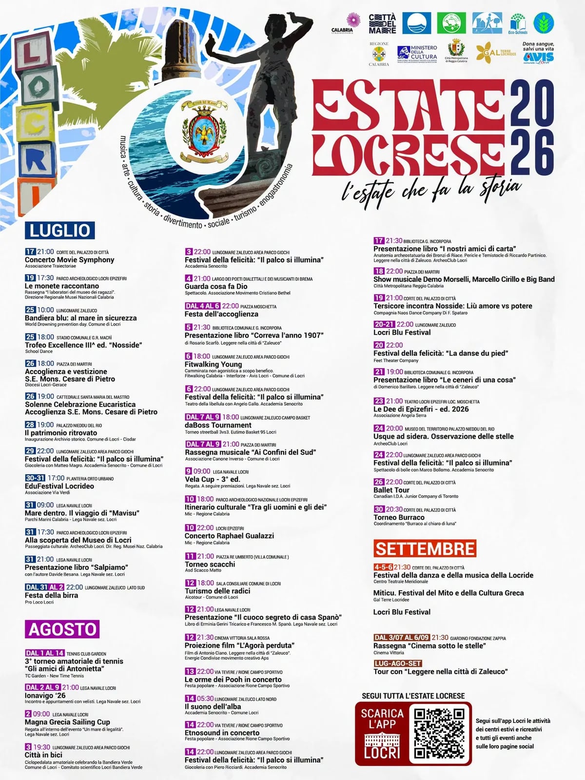 Locandina Cinema sotto le stelle 2026 a Locri (Reggio calabria)