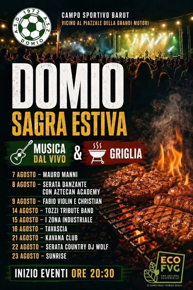 Locandina Tozzi Tribute Band — Domio Sagra Estiva 2026 a Trieste (Trieste)