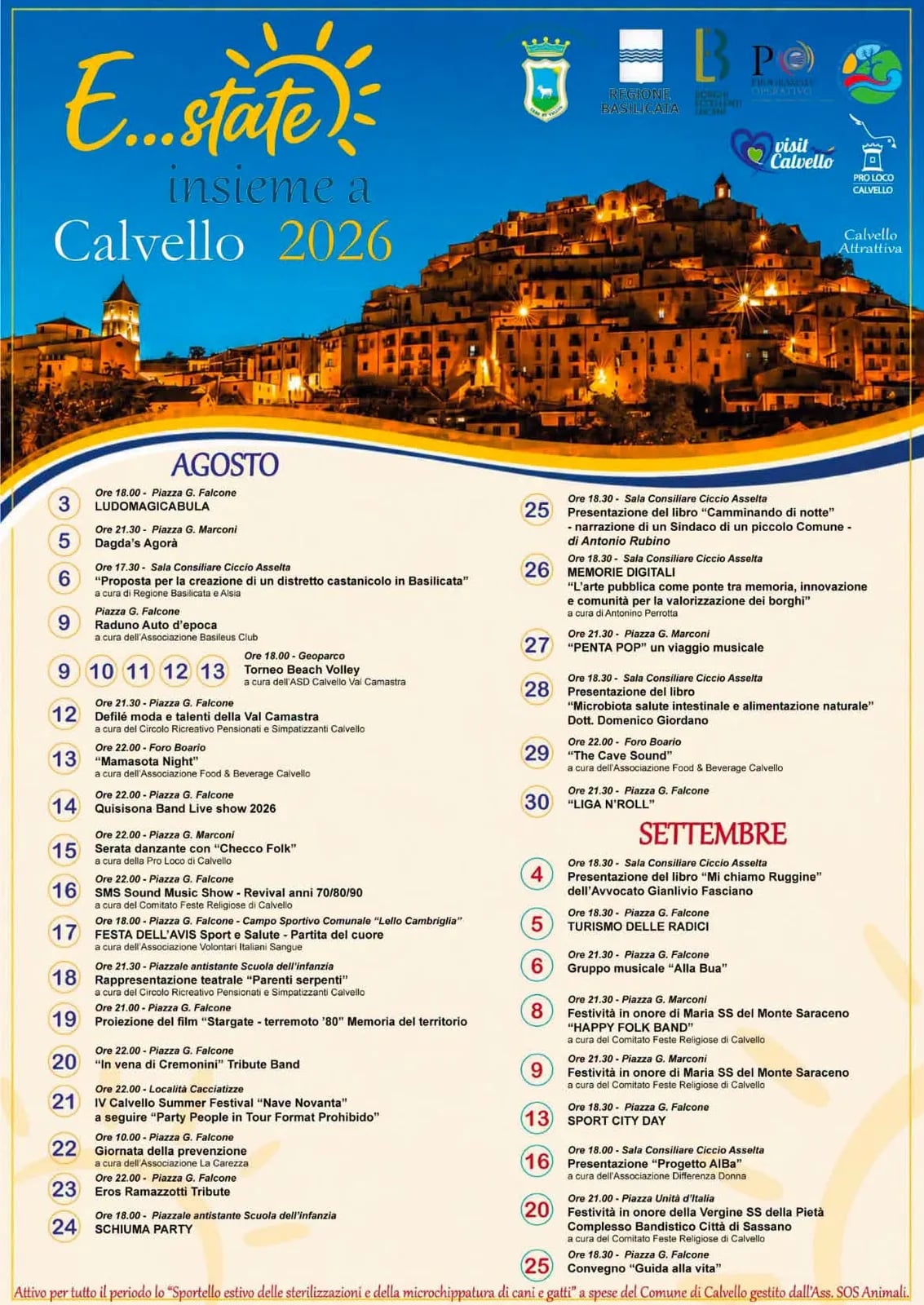 Locandina Schiuma Party 2026 a Calvello (Potenza)
