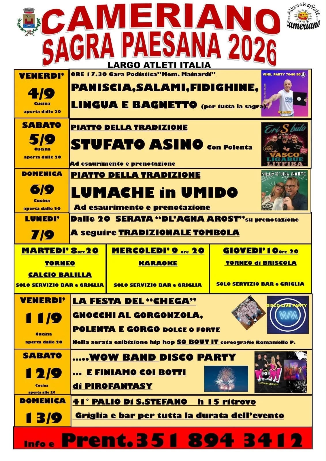 Locandina Vinil Party 70-80-90 2026 a Casalino (Novara)