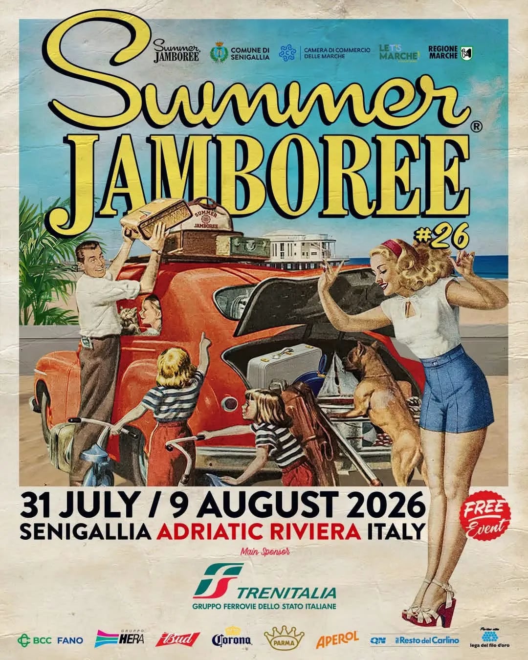 Locandina 26° Summer Jamboree 2026 a Senigallia (Ancona)