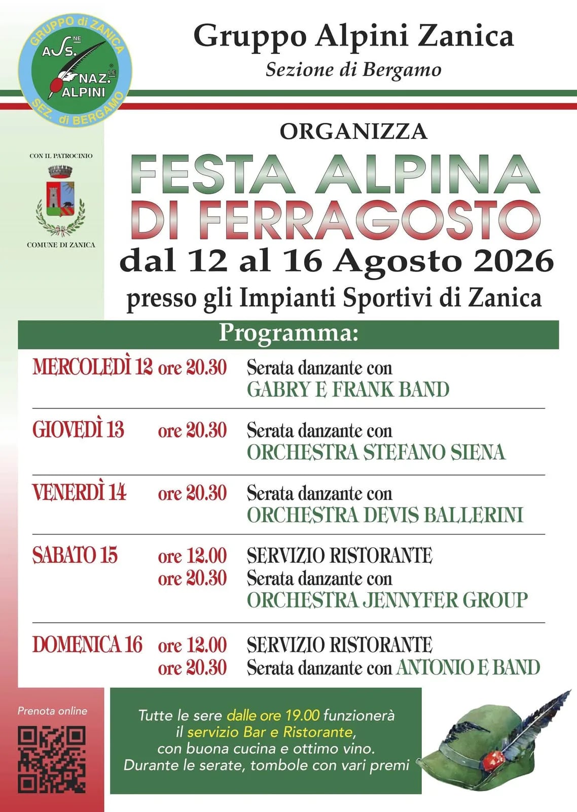 Locandina Festa Alpina di Ferragosto 2026 a Zanica (Bergamo)