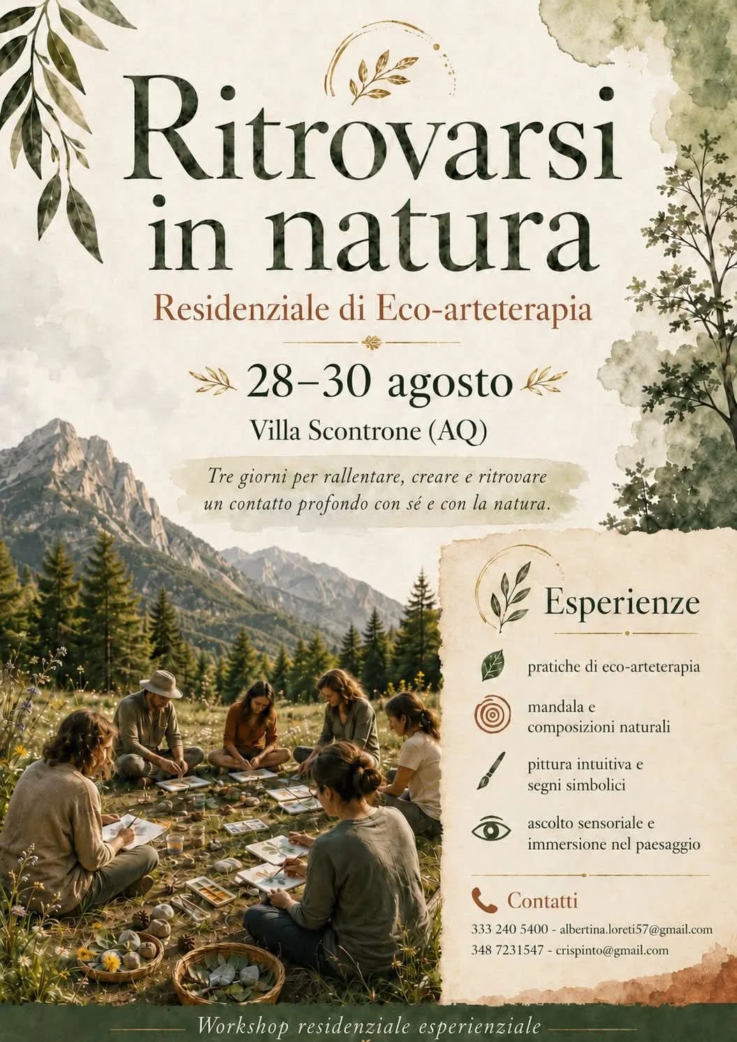 Locandina Ritrovarsi in Natura Residenziale 2026 a Scontrone (L'aquila)