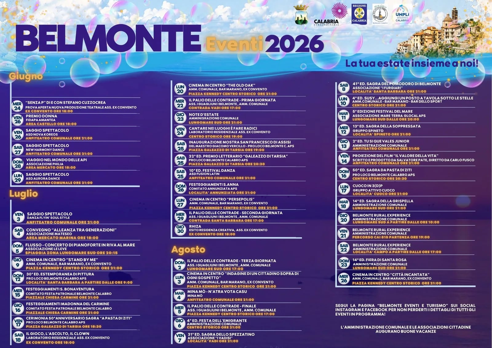 Locandina Il Palio delle Contrade — Terza Giornata 2026 a Belmonte Calabro (Cosenza)