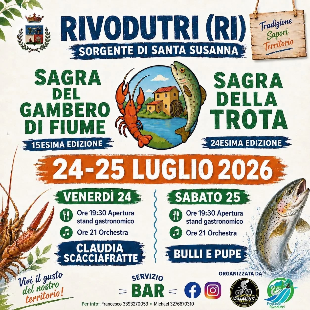 Sagra del Gambero di Fiume e Sagra della Trota 2026