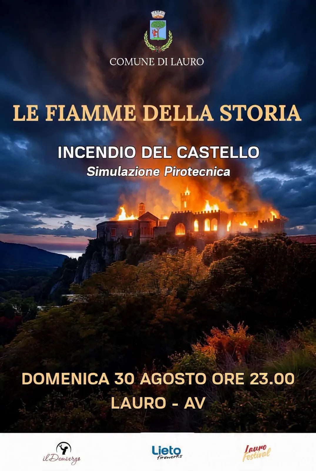 Locandina Le Fiamme della Storia 2026 a Lauro (Avellino)