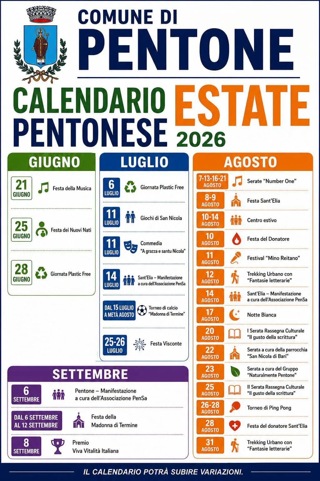 Locandina Serata "Number One" 2026 a Pentone (Catanzaro)