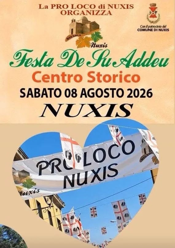 Locandina Festa De Su Addeu 2026 a Nuxis (Sud sardegna)