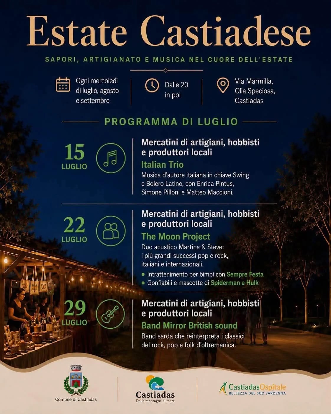Estate Castiadese — Mercatini e Band Mirror 2026