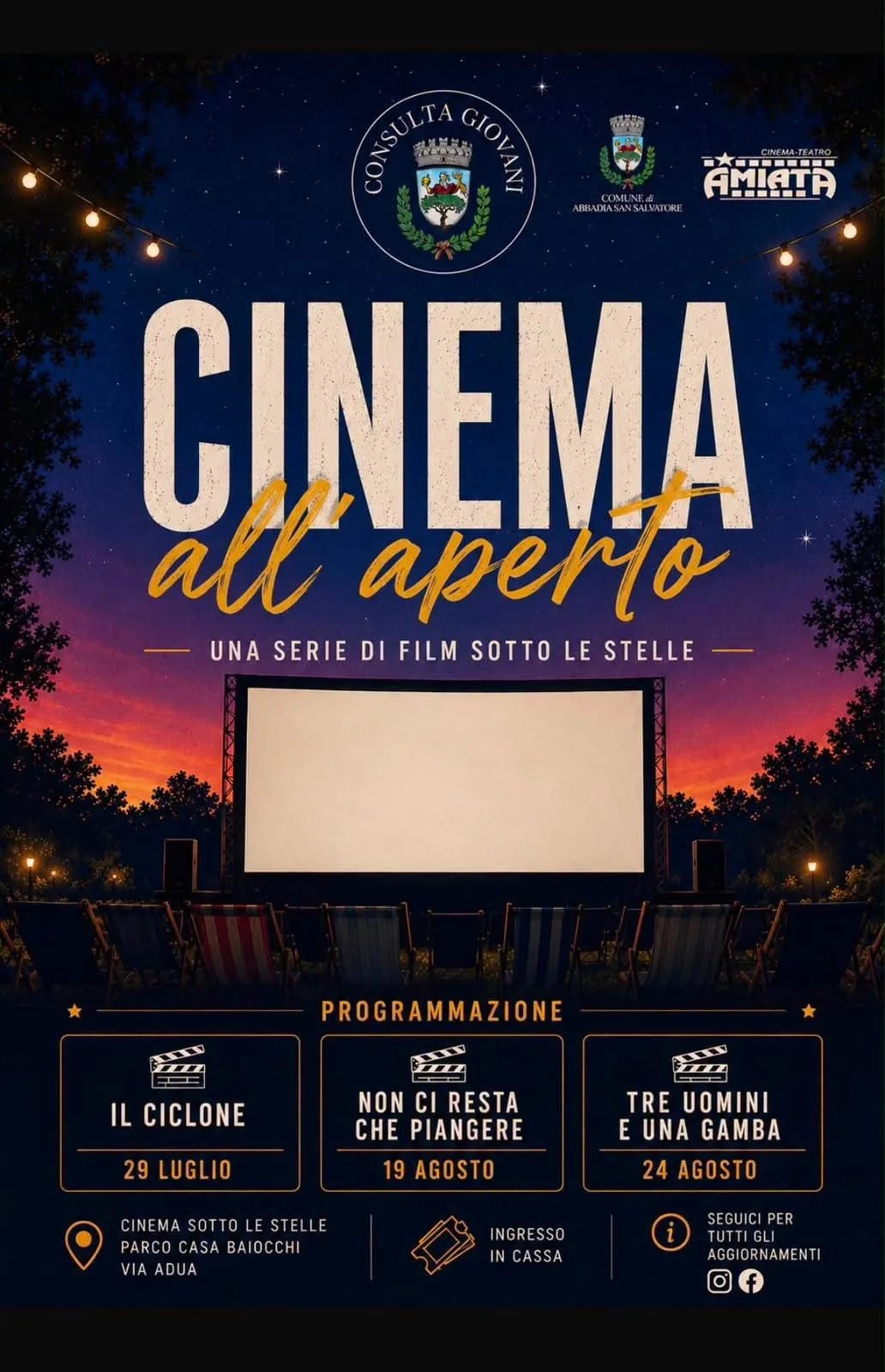 Tre uomini e una gamba — Cinema all'aperto 2026