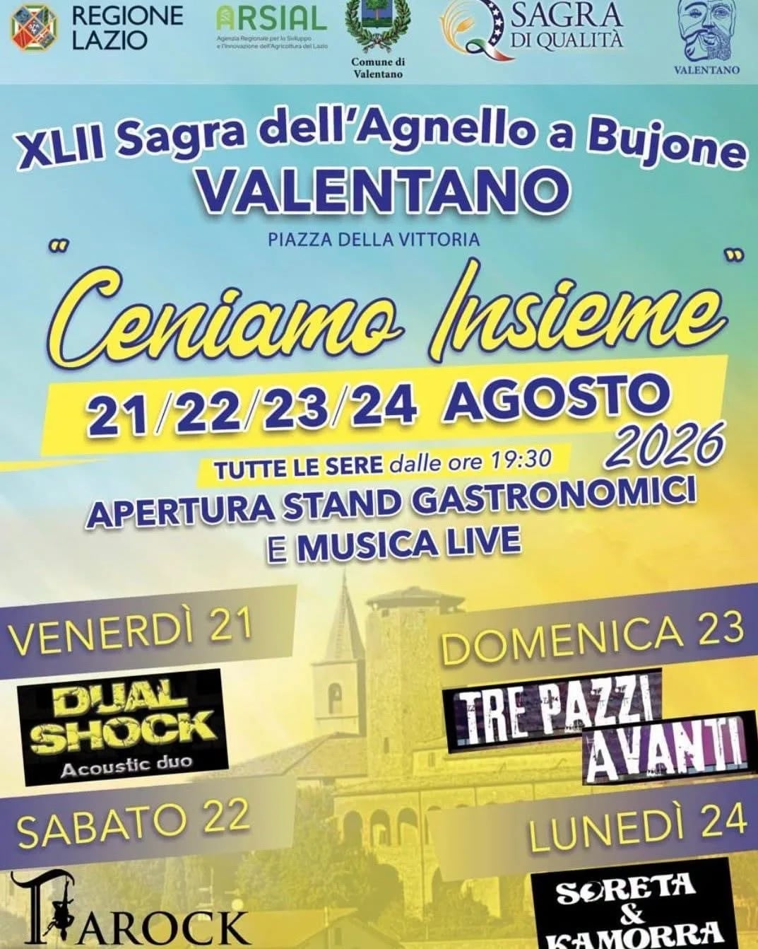 Locandina XLII Sagra dell'Agnello a Bujone 2026 a Valentano (Viterbo)