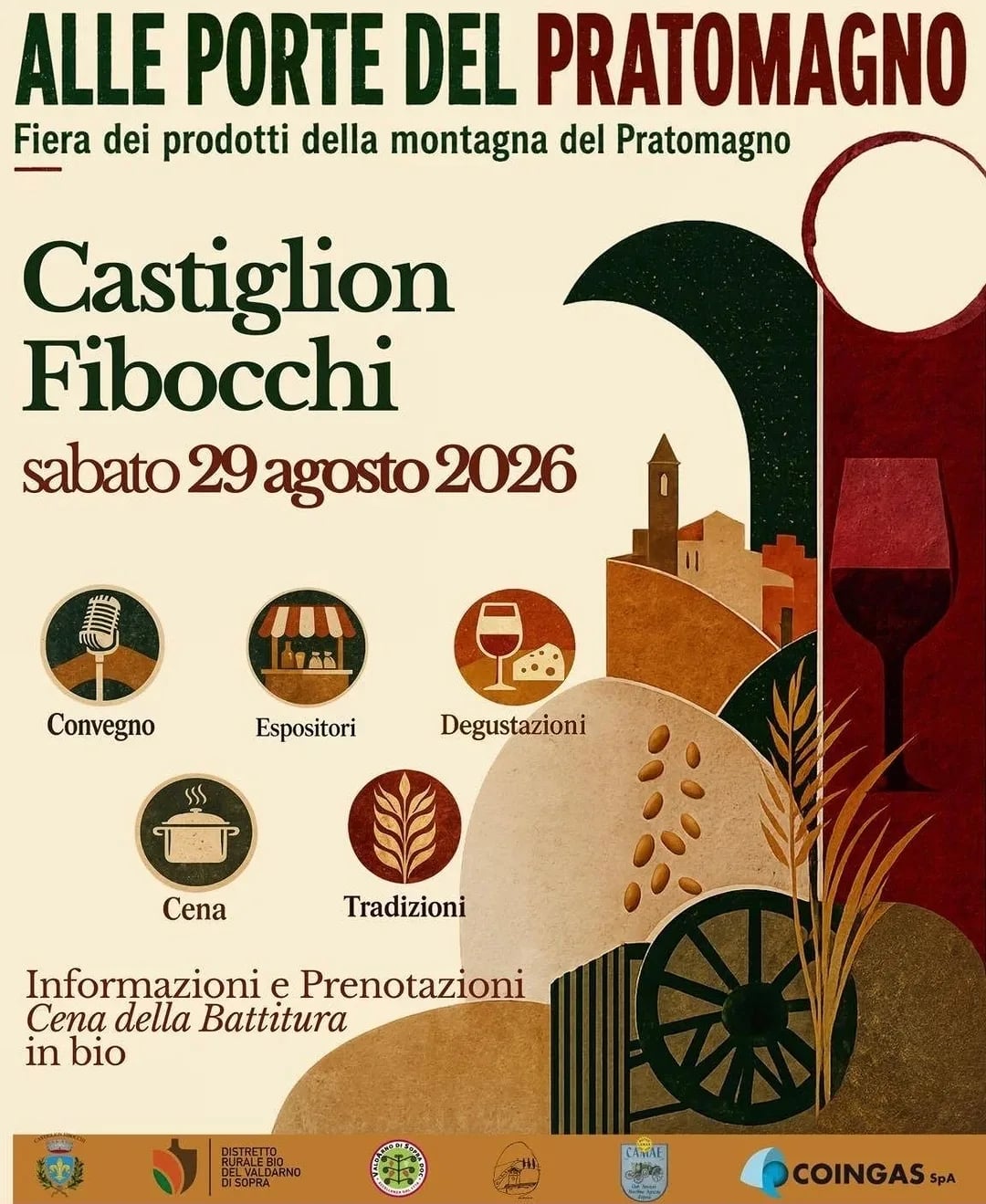 Locandina Fiera dei prodotti della montagna del Pratomagno 2026 a Castiglion Fibocchi (Arezzo)