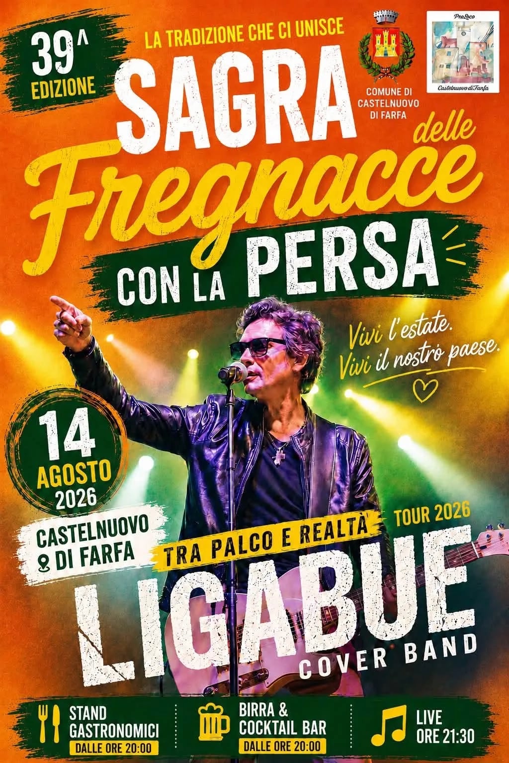 Locandina 39ª Sagra delle Fregnacce con la Persa 2026 a Castelnuovo di Farfa (Rieti)