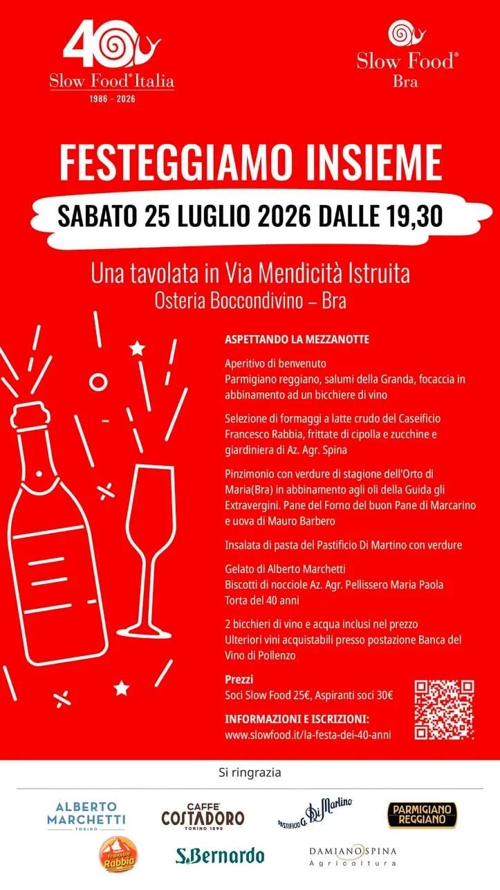 Slow Food® Bra 40 anni 2026