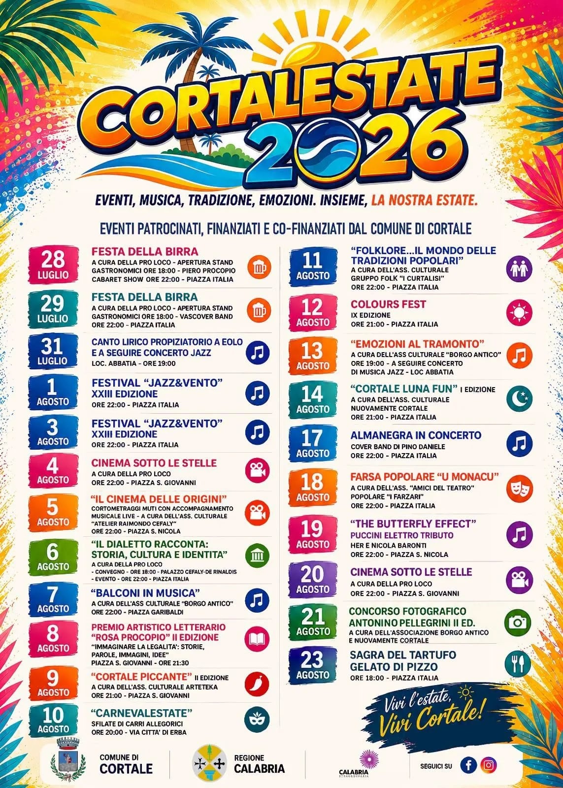 Locandina Emozioni al Tramonto 2026 a Cortale (Catanzaro)