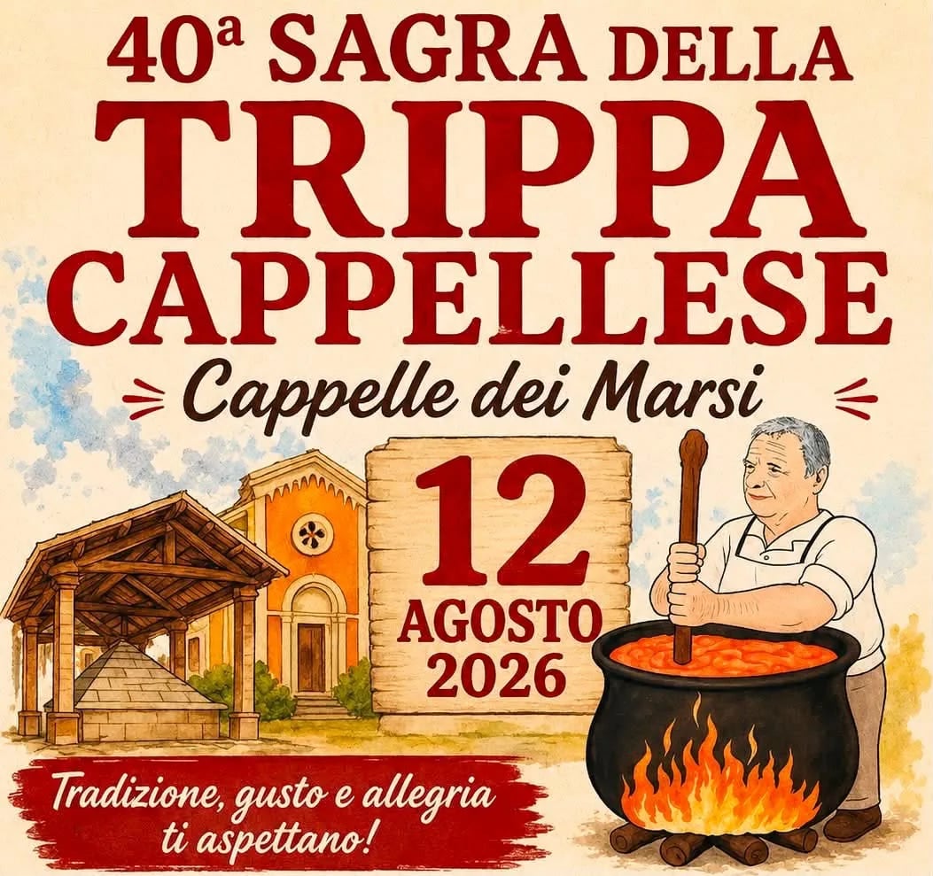 Locandina 40ª Sagra della Trippa Cappellese 2026 a Scurcola Marsicana (L'aquila)