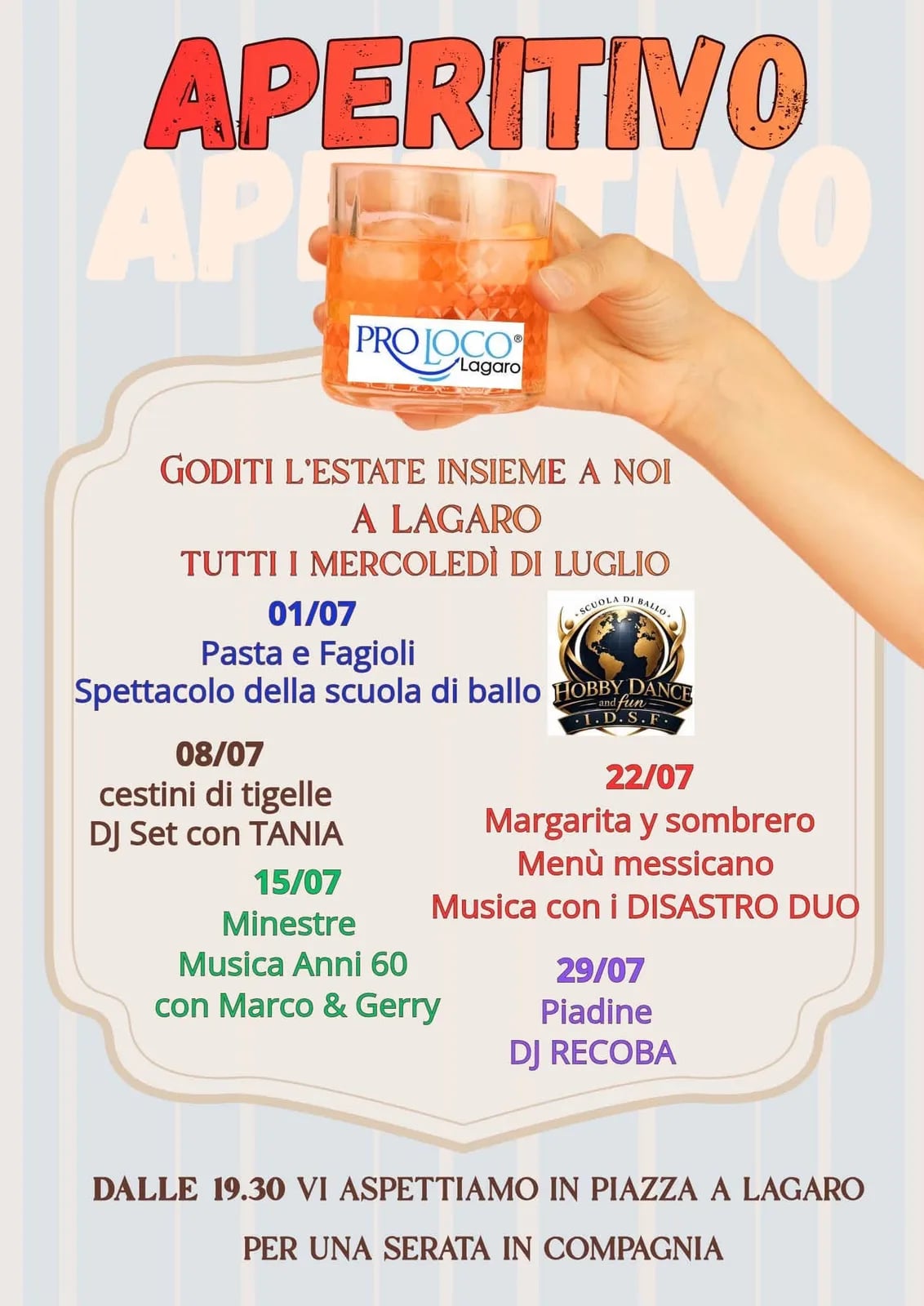 Aperitivo a Lagaro — Minestre 2027