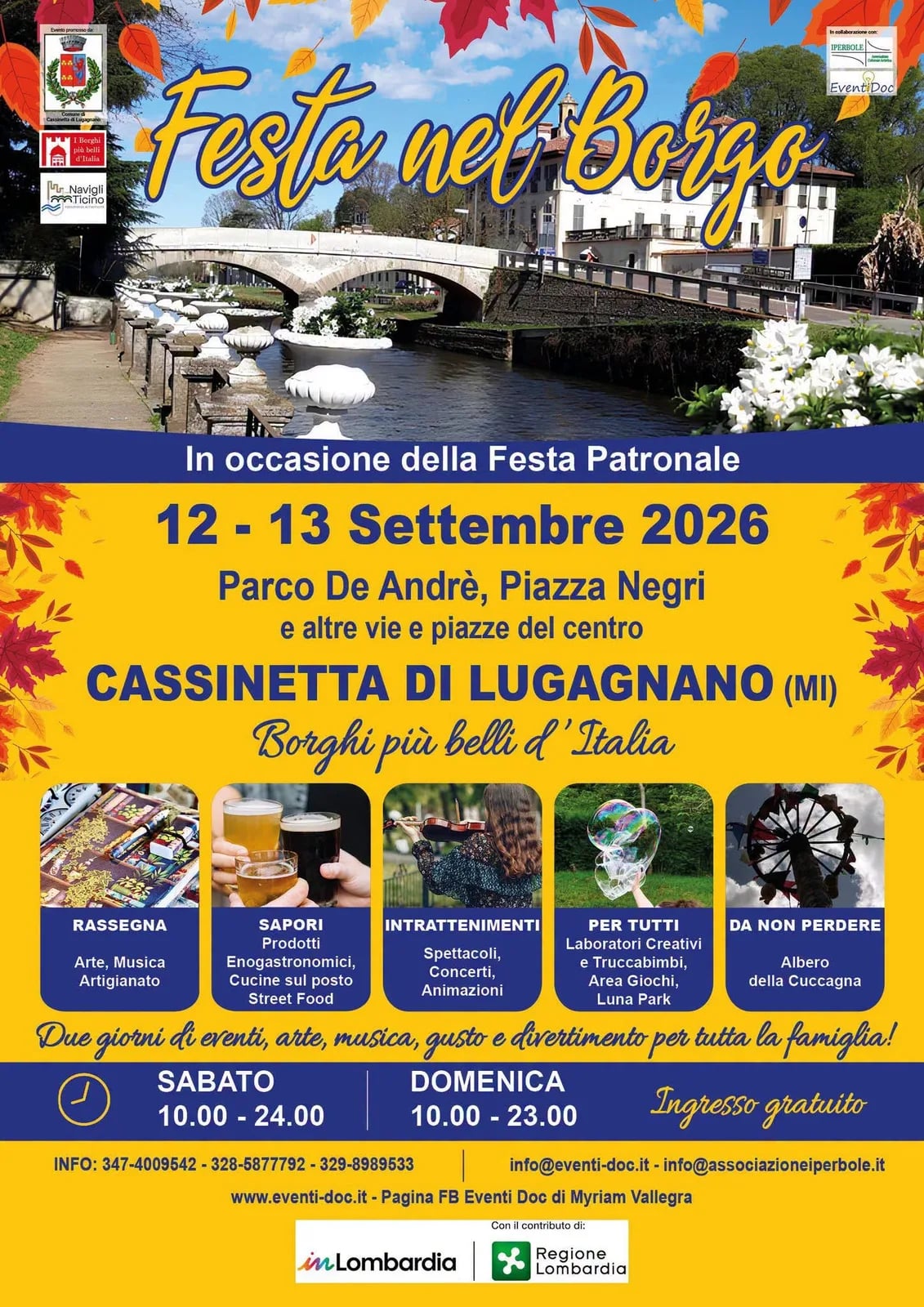 Locandina Festa nel Borgo 2026 a Cassinetta di Lugagnano (Milano)