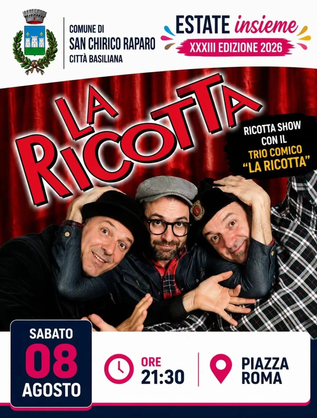 Locandina XXXIII Edizione Estate Insieme 2026 - La Ricotta a San Chirico Raparo (Potenza)