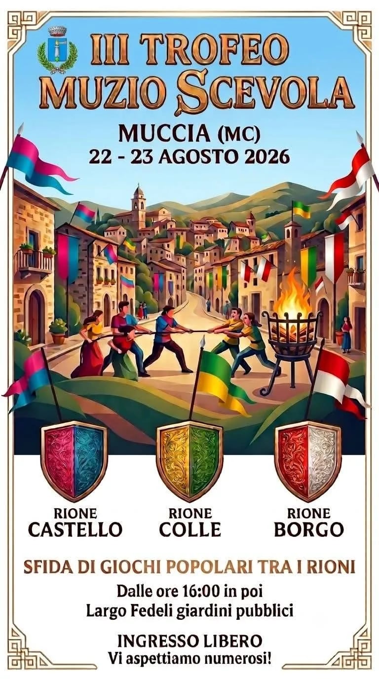 Locandina III Trofeo Muzio Scevola 2026 a Muccia (Macerata)