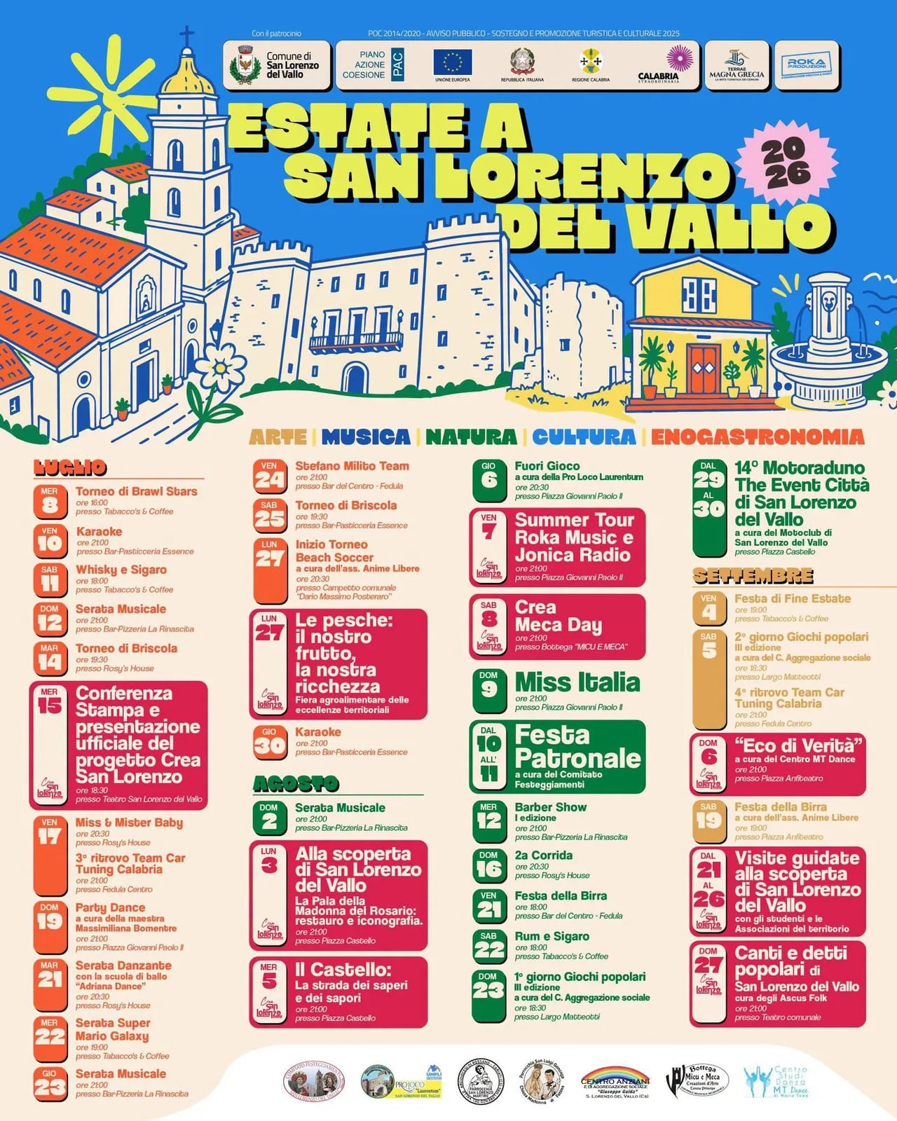 Locandina Festa di Fine Estate 2026 a San Lorenzo del Vallo (Cosenza)