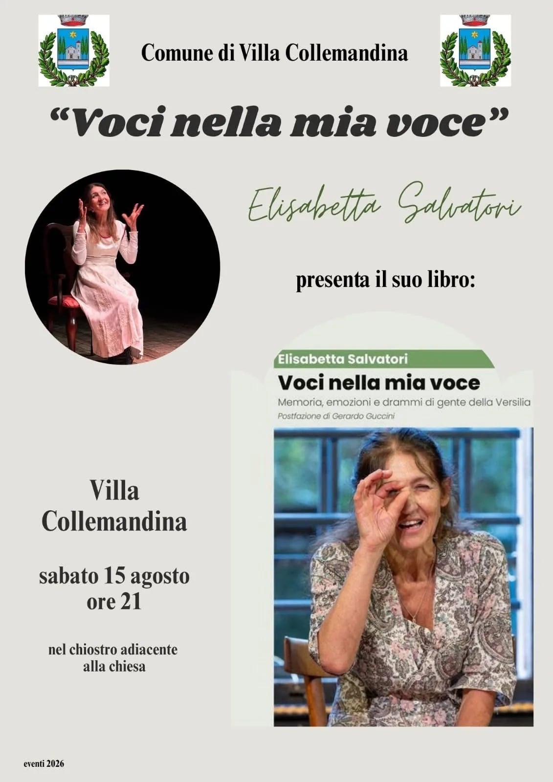 Locandina Voci nella mia voce 2026 a Villa Collemandina (Lucca)