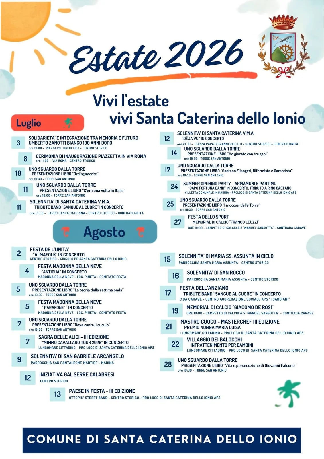Locandina Iniziativa GAL Serre Calabresi 2026 a Santa Caterina dello Ionio (Catanzaro)