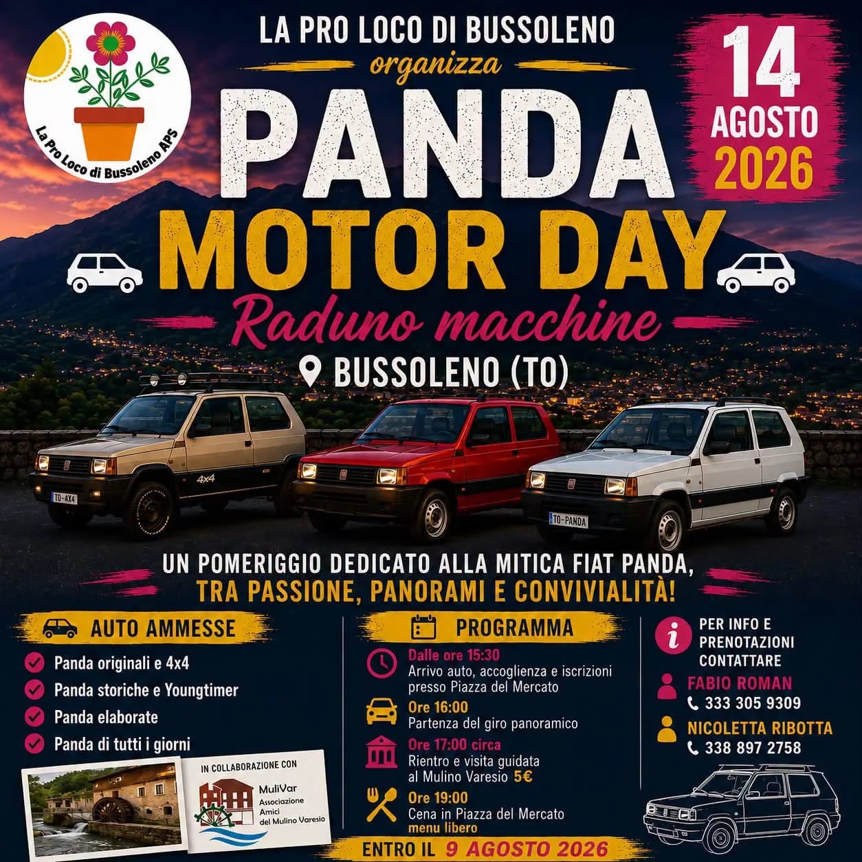 Locandina Panda Motor Day 2026 a Bussoleno (Torino)